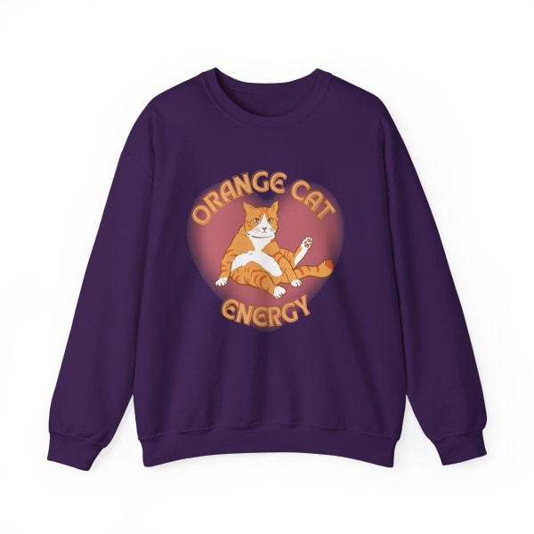 Orange Cat Energy Unisex Heavy Blend™ Crewneck Sweatshirt