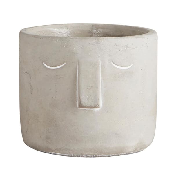 Face Pot Mini Planter for Succulents and Flowers | Grey 3.5" Tall