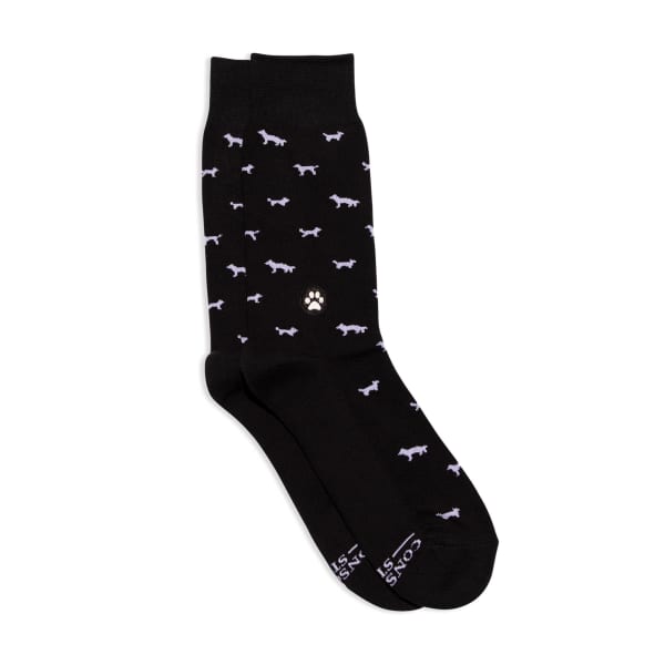 Men's Socks that Save Dogs in Black  | Fair Trade | Fits Men's Sizes 8.5-13