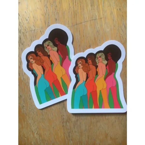 Disco Divas 70s Dance Foxy Lady Vinyl Sticker | 3"