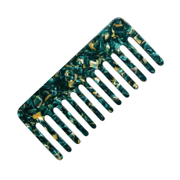 Marbled and Patterned Combs | Packs Flat in Handbag - Color: Deep Emerald