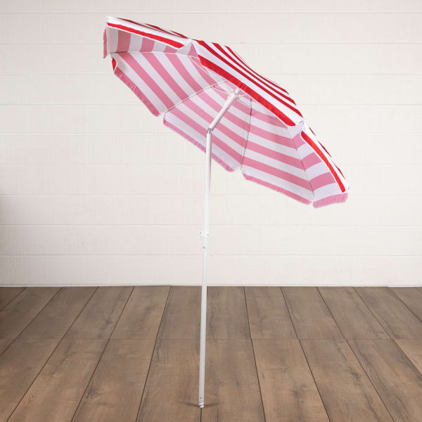 5.5 Ft. Portable Beach Umbrella - Color: Red Cabana Stripe
