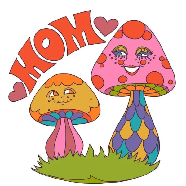 Mom Mushrooms Vinyl Sticker | 3"
