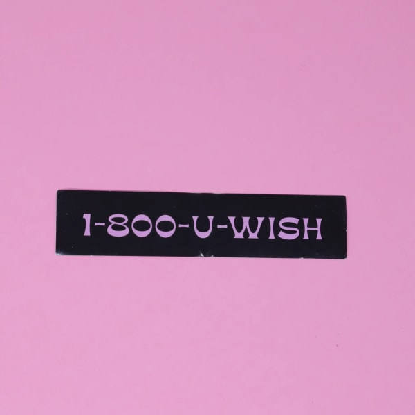 1 - 800 - U - Wish Black Rectangular Sticker | Rectangular Vinyl Sticker