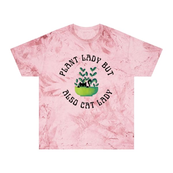 Plant Lady But Also Cat Lady Color Blast T-Shirt - Color: Clay, Size: S
