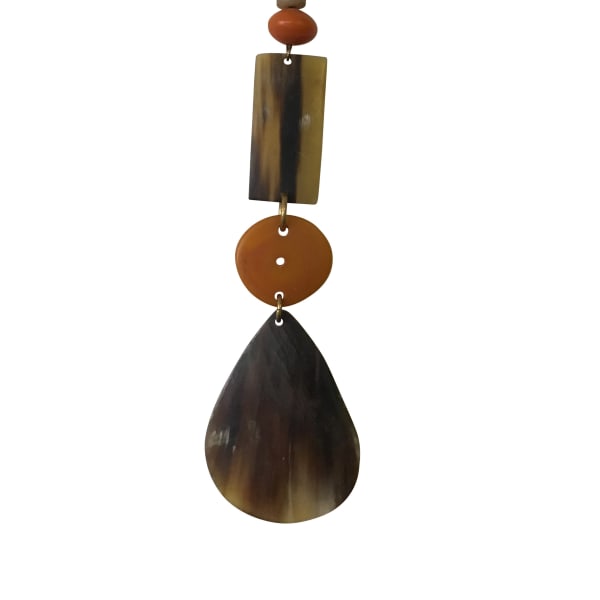 Amber Stone with Horn Pendant