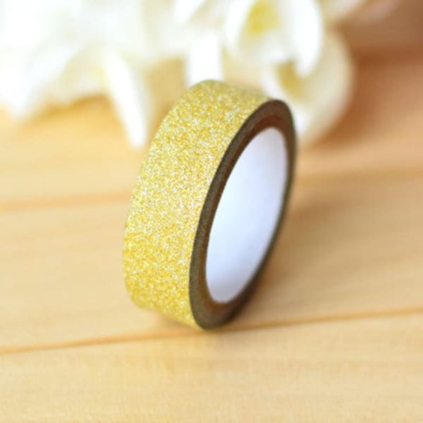 Glitter Washi Tape in Fuchsia, Silver, or Gold - Color: Gold Glitter