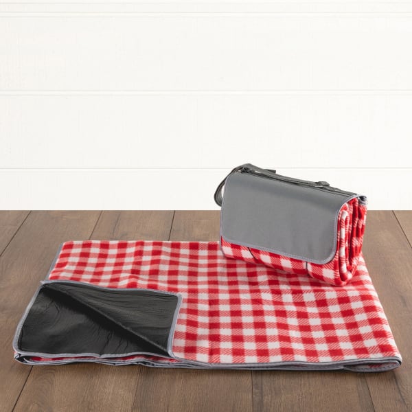 Blanket Tote Outdoor Picnic Blanket - Color: Red & White Gingham