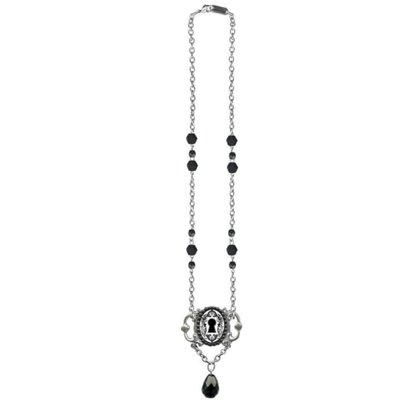Framed Gem Drop Keyhole Handmade Necklace