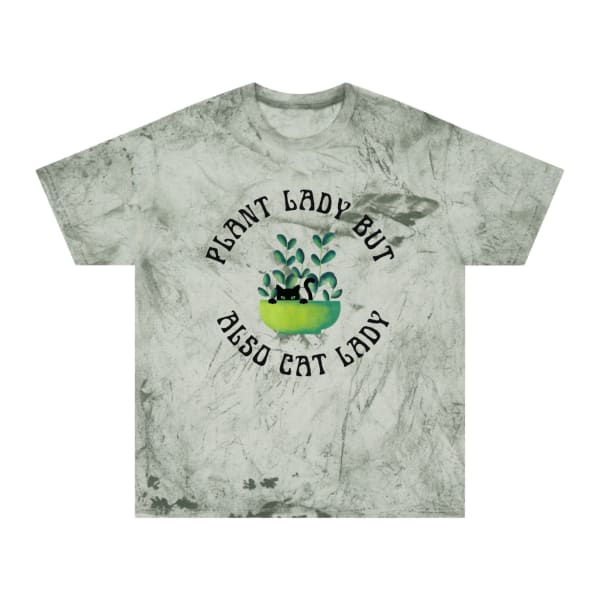 Plant Lady But Also Cat Lady Color Blast T-Shirt - Color: Fern, Size: S