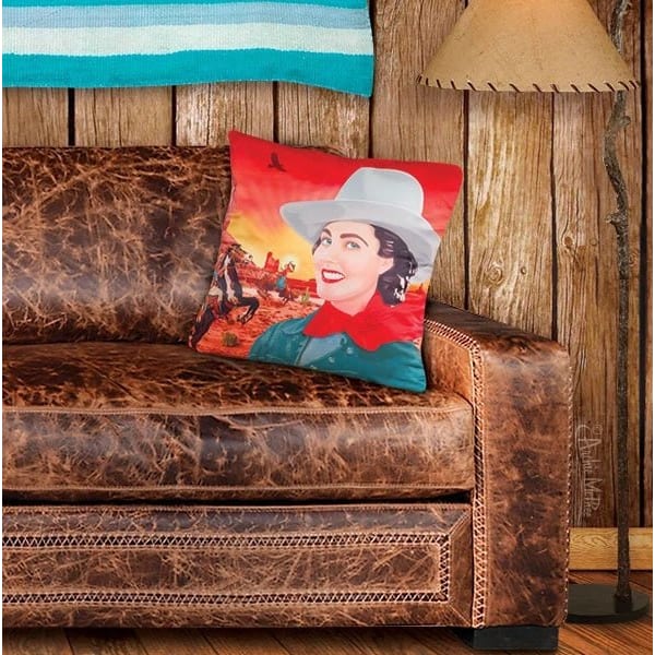 Cowgirl Funny Square Throw Pillow Cover | 18" x 18"