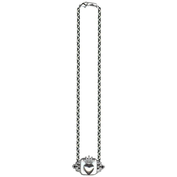 Crown Heart Locket on Plate Rockware Necklace