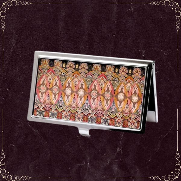 Handmade Illuminations Victorian Style Business Card Case in Rose Jewel Tones