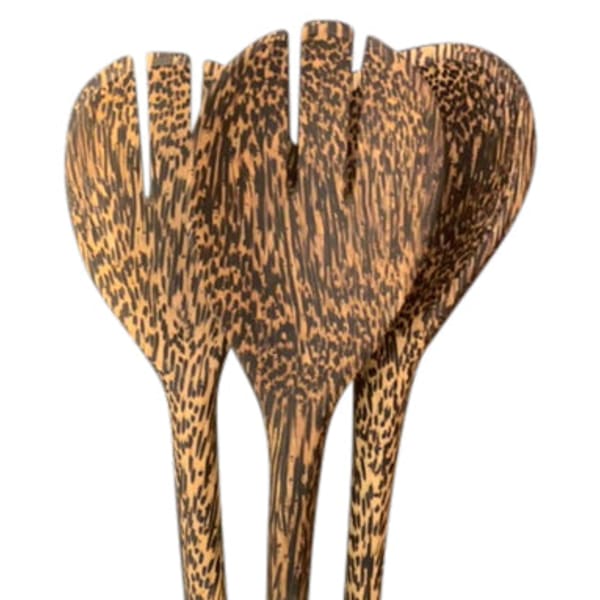 Coco Wood Salad Serving Set - Style: Classic