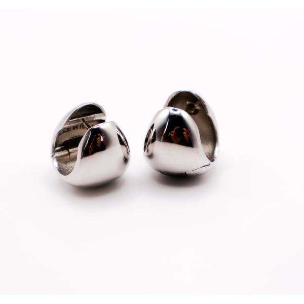 Italian Silver Peanut-Shaped Earrings