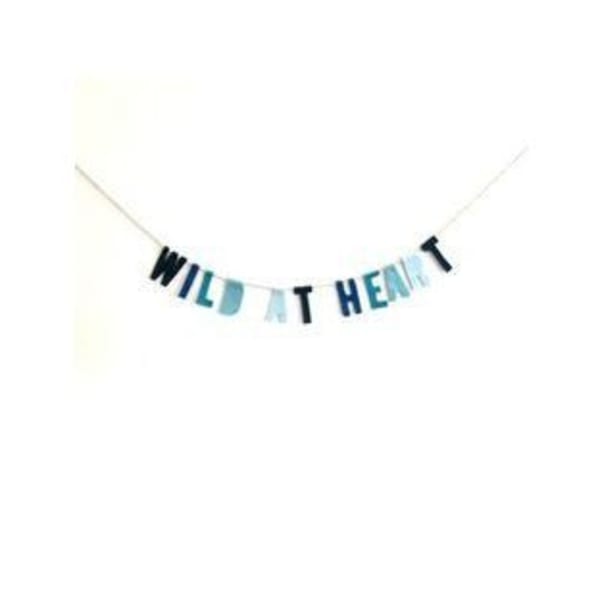 Handmade Felted Wild At Heart Party Banner in Pink or Blue Ombré - Color: Blue Ombré