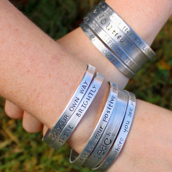 CEO,000,000 Hand Stamped Silver Cuff Bracelet | Handmade in the US