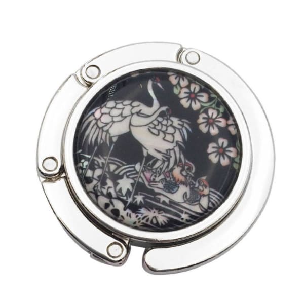 Graphic Purse Hanger Handbag Hook in Silver (9 options) - Color: Night Birds