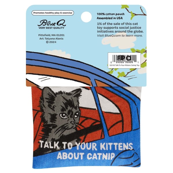 Talk To Your Kittens About Catnip Toy | Premium Organic Catnip | Illustrated Cotton Pouch
