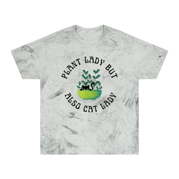 Plant Lady But Also Cat Lady Color Blast T-Shirt - Color: Smoke, Size: S