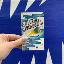 Last Call! You Are Strange & Wonderful Narwhal Enamel Pin in Blue and Pink