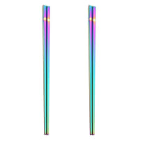 Set of 2 Pairs Holographic Rainbow Chopsticks in Stainless Steel