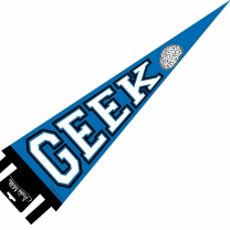 Geek Pennant Party Banner in Blue | 20" Felt Pennant