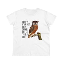 Super Hot Twenty Years Ago Vintage Owl Women's Midweight Cotton Tee