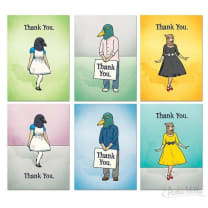 Set of 6 Strange Friends Thank You Greeting Card Box Set