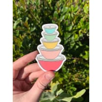 Vintage Pastel Tupperware Wonderlier Bowls Sticker