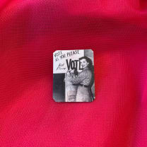 Vote As You Please But Please Vote Handmade Metal Lapel Pin Feminist Brooch