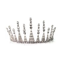 Jazz Age Skyscraper Tiara in Silver | Royalty Crown Bridal Hair Accessory