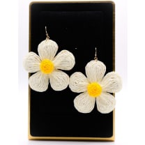 Golden Blooms Straw Earrings