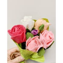 Handcrafted Felt Petite Rose Flower Bouquet | Handmade in Kyrgyzstan