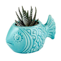 Lake Blue Fish Planter | Ceramic Succulent Pot | 3.5" Tall