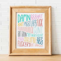 Curse Words Art Print in Multicolor | 8" x 10" Unframed