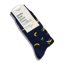 Men's Socks That Plant Trees - Navy Bananas | Fair Trade | Fits Men's Sizes 8.5-13