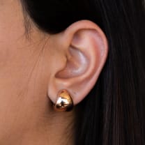 Italian Rose Gold Peanut-Shaped Earrings