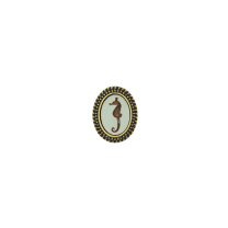 Pale Blue Seahorse Large Cameo Ring | Brass | Handmade