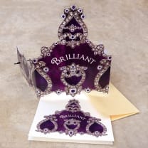 Brilliant Greeting Card with Tiara | Diamonds | Purple