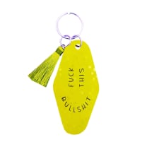 Fun Club Fuck This Bullshit Yellow Glitter Motel Style Keychain