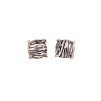 Zebra Stripes Square Stud Earrings