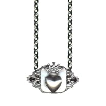 Crown Heart Locket on Plate Rockware Necklace