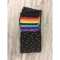 Over the Knee Jeweled Rainbow Glam Disco Socks (Black or White Rainbow)