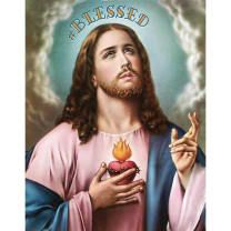 #Blessed Sacred Heart of Jesus Hashtag Greeting Card