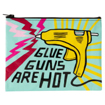 Glue Guns Are Hot Zipper Pouch | Storage Case Organizer | 7.25" x 9.5" | BlueQ at GetBullish