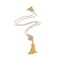 The Betty Collection: Lone Wolf Stamped Necklace With Wolf Charm in Gold or Silver