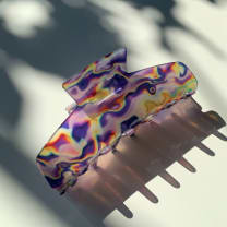 Velvet Claws Hair Clip | The Psychedelic in Purple Trip | Claw Clip in Velvet Travel Bag