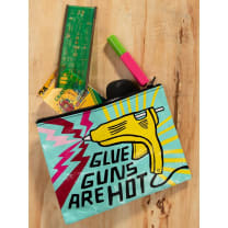 Glue Guns Are Hot Zipper Pouch | Storage Case Organizer | 7.25" x 9.5" | BlueQ at GetBullish