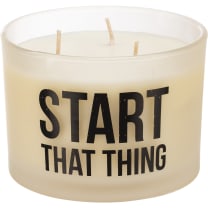 Start That Thing 3-Wick Candle | Bergamot Scent Jar Candle | 14oz | Gift for Her